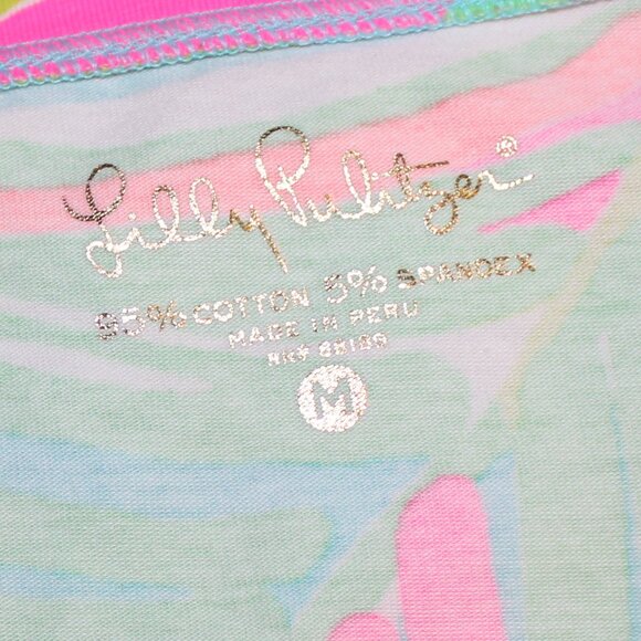 Lilly Pulitzer knit t-shirt palm print woman size medium/6 - Picture 5 of 8